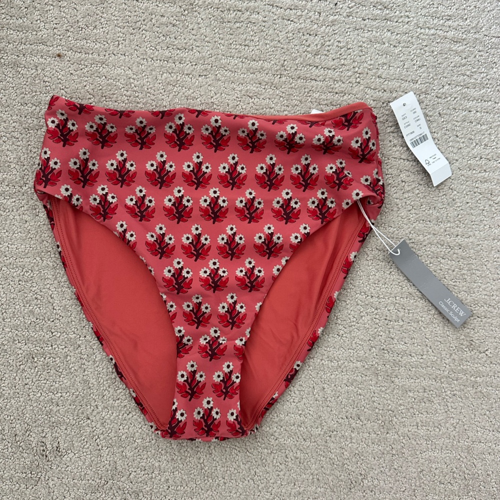 NWT J Crew Coral Floral Bikini Set - Picture 6 of 7